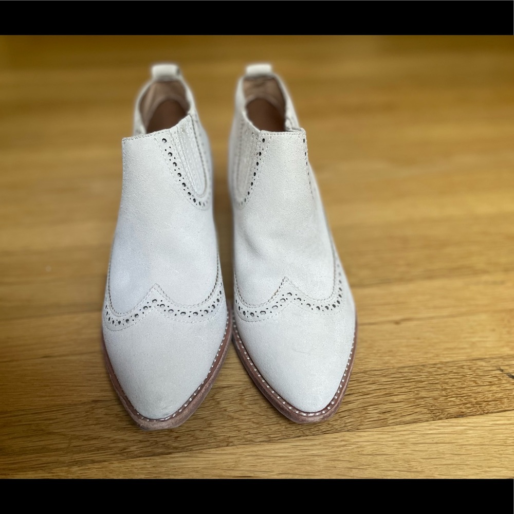 Madewell Grayson Chelsea Bootie Ivory Suede 7